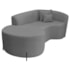 Divã Recamier Curvo Sala de Estar Recepção Inglaterra 150cm Pés Metal Preto Esquerdo Bouclé Cinza