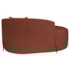 Divã Recamier Curvo Sala de Estar Recepção Inglaterra 150cm Pés Metal Preto Esquerdo Bouclé Terracota