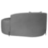 Divã Recamier Curvo Sala de Estar Recepção Inglaterra 150cm Pés Metal Preto Lado Direito Bouclé Cinza