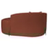 Divã Recamier Curvo Sala de Estar Recepção Inglaterra 150cm Pés Metal Preto Lado Direito Bouclé Terracota