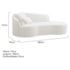 Divã Recamier Curvo Sala de Estar Recepção Inglaterra 180cm Lado Direito Bouclé Branco