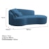 Divã Recamier Curvo Sala de Estar Recepção Inglaterra 180cm Lado Direito Linho Azul Royal