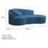 Divã Recamier Curvo Sala de Estar Recepção Inglaterra 180cm Lado Direito Linho Azul Royal