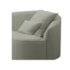 Divã Recamier Curvo Sala de Estar Recepção Inglaterra 180cm Lado Esquerdo Bouclé Verde Oliva