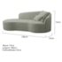 Divã Recamier Curvo Sala de Estar Recepção Inglaterra 180cm Lado Esquerdo Bouclé Verde Oliva