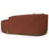 Divã Recamier Curvo Sala de Estar Recepção Inglaterra 180cm Pés Metal Dourado Lado Direito Bouclé Terracota