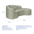 Divã Recamier Curvo Sala de Estar Recepção Inglaterra 180cm Pés Metal Dourado Lado Direito Bouclé Verde Oliva