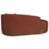 Divã Recamier Curvo Sala de Estar Recepção Inglaterra 180cm Pés Metal Dourado Lado Esquerdo Bouclé Terracota