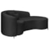 Divã Recamier Curvo Sala de Estar Recepção Inglaterra 180cm Pés Metal Preto Lado Direito Bouclé Preto