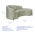 Divã Recamier Curvo Sala de Estar Recepção Inglaterra 180cm Pés Metal Preto Lado Direito Bouclé Verde Oliva