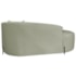 Divã Recamier Curvo Sala de Estar Recepção Inglaterra 180cm Pés Metal Preto Lado Esquerdo Bouclé Verde Oliva