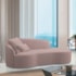 Divã Recamier Curvo Sala de Estar Recepção Inglaterra 200cm Lado Direito Bouclé Rose