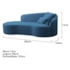 Divã Recamier Curvo Sala de Estar Recepção Inglaterra 200cm Lado Esquerdo Linho Azul Royal