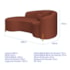 Divã Recamier Curvo Sala de Estar Recepção Inglaterra 200cm Pés Madeira Lado Esquerdo Bouclé Terracota