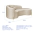 Divã Recamier Curvo Sala de Estar Recepção Inglaterra 200cm Pés Metal Dourado Lado Direito Bouclé Bege
