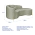 Divã Recamier Curvo Sala de Estar Recepção Inglaterra 200cm Pés Metal Dourado Lado Direito Bouclé Verde Oliva