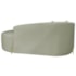 Divã Recamier Curvo Sala de Estar Recepção Inglaterra 200cm Pés Metal Dourado Lado Direito Bouclé Verde Oliva