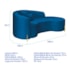 Divã Recamier Curvo Sala de Estar Recepção Inglaterra 200cm Pés Metal Dourado Lado Direito Linho Azul Royal