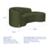 Divã Recamier Curvo Sala de Estar Recepção Inglaterra 200cm Pés Metal Dourado Lado Direito Linho Verde