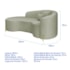 Divã Recamier Curvo Sala de Estar Recepção Inglaterra 200cm Pés Metal Dourado Lado Esquerdo Bouclé Verde Oliva