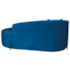 Divã Recamier Curvo Sala de Estar Recepção Inglaterra 200cm Pés Metal Preto Lado Direito Linho Azul Royal
