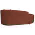Divã Recamier Curvo Sala de Estar Recepção Inglaterra 200cm Pés Metal Preto Lado Esquerdo Bouclé Terracota