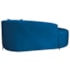 Divã Recamier Curvo Sala de Estar Recepção Inglaterra 200cm Pés Metal Preto Lado Esquerdo Linho Azul Royal