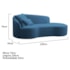 Divã Recamier Curvo Sala de Estar Recepção Inglaterra 220cm Lado Direito Linho Azul Royal
