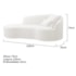 Divã Recamier Curvo Sala de Estar Recepção Inglaterra 220cm Lado Esquerdo Bouclé Branco