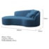 Divã Recamier Curvo Sala de Estar Recepção Inglaterra 250cm Lado Esquerdo Linho Azul Royal