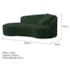 Divã Recamier Curvo Sala de Estar Recepção Inglaterra 250cm Lado Esquerdo Linho Verde