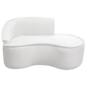 Divã Recamier Curvo Sala de Estar Recepção Marrocos 150cm Lado Direito Bouclé Branco