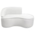 Divã Recamier Curvo Sala de Estar Recepção Marrocos 150cm Lado Direito Bouclé Branco