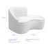 Divã Recamier Curvo Sala de Estar Recepção Marrocos 150cm Lado Direito Bouclé Branco