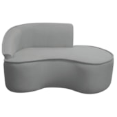 Divã Recamier Curvo Sala de Estar Recepção Marrocos 150cm Lado Direito Bouclé Cinza