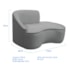 Divã Recamier Curvo Sala de Estar Recepção Marrocos 150cm Lado Direito Bouclé Cinza