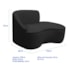 Divã Recamier Curvo Sala de Estar Recepção Marrocos 150cm Lado Direito Bouclé Preto