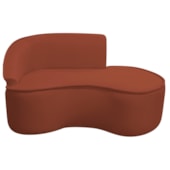 Divã Recamier Curvo Sala de Estar Recepção Marrocos 150cm Lado Direito Bouclé Terracota
