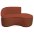 Divã Recamier Curvo Sala de Estar Recepção Marrocos 150cm Lado Direito Bouclé Terracota