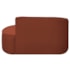 Divã Recamier Curvo Sala de Estar Recepção Marrocos 150cm Lado Direito Bouclé Terracota
