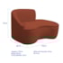 Divã Recamier Curvo Sala de Estar Recepção Marrocos 150cm Lado Direito Bouclé Terracota