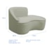 Divã Recamier Curvo Sala de Estar Recepção Marrocos 150cm Lado Direito Bouclé Verde Oliva