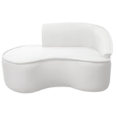 Divã Recamier Curvo Sala de Estar Recepção Marrocos 150cm Lado Esquerdo Bouclé Branco