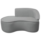 Divã Recamier Curvo Sala de Estar Recepção Marrocos 150cm Lado Esquerdo Bouclé Cinza