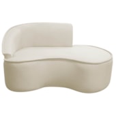 Divã Recamier Curvo Sala de Estar Recepção Marrocos 160cm Lado Direito Bouclé Bege