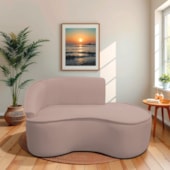 Divã Recamier Curvo Sala de Estar Recepção Marrocos 160cm Lado Direito Linho Preto