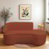Divã Recamier Curvo Sala de Estar Recepção Marrocos 180cm Lado Direito Bouclé Terracota