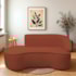 Divã Recamier Curvo Sala de Estar Recepção Marrocos 200cm Lado Esquerdo Bouclé Terracota