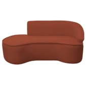 Divã Recamier Curvo Sala de Estar Recepção Marrocos 200cm Lado Esquerdo Bouclé Terracota