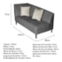 Diva Recamier Heitor 140cm Lado Direito Linho Cinza Escuro - Amarena Móveis